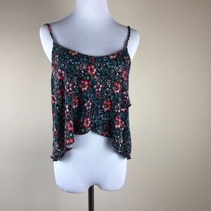 Express Floral Spaghetti Strap  Stretch Tank Top